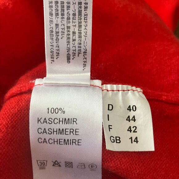 Elegance Paris women's sweater, long sleeves, red color.100 % cashmere - Picture 6 of 7